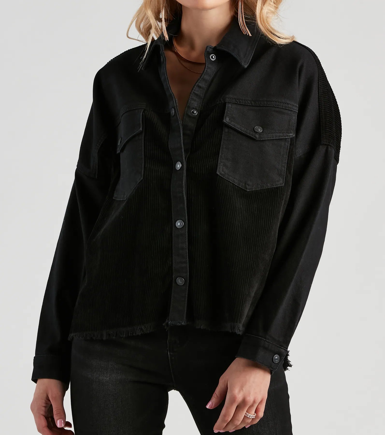 Chill Vibes Denim And Corduroy Jacket - Image 4
