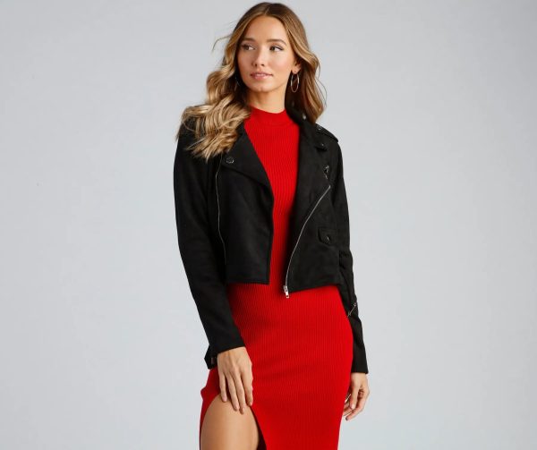 Stylishly Cinched Belted Moto Jacket - Image 5