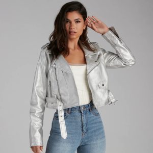 All That Shine Metallic Moto Jacket