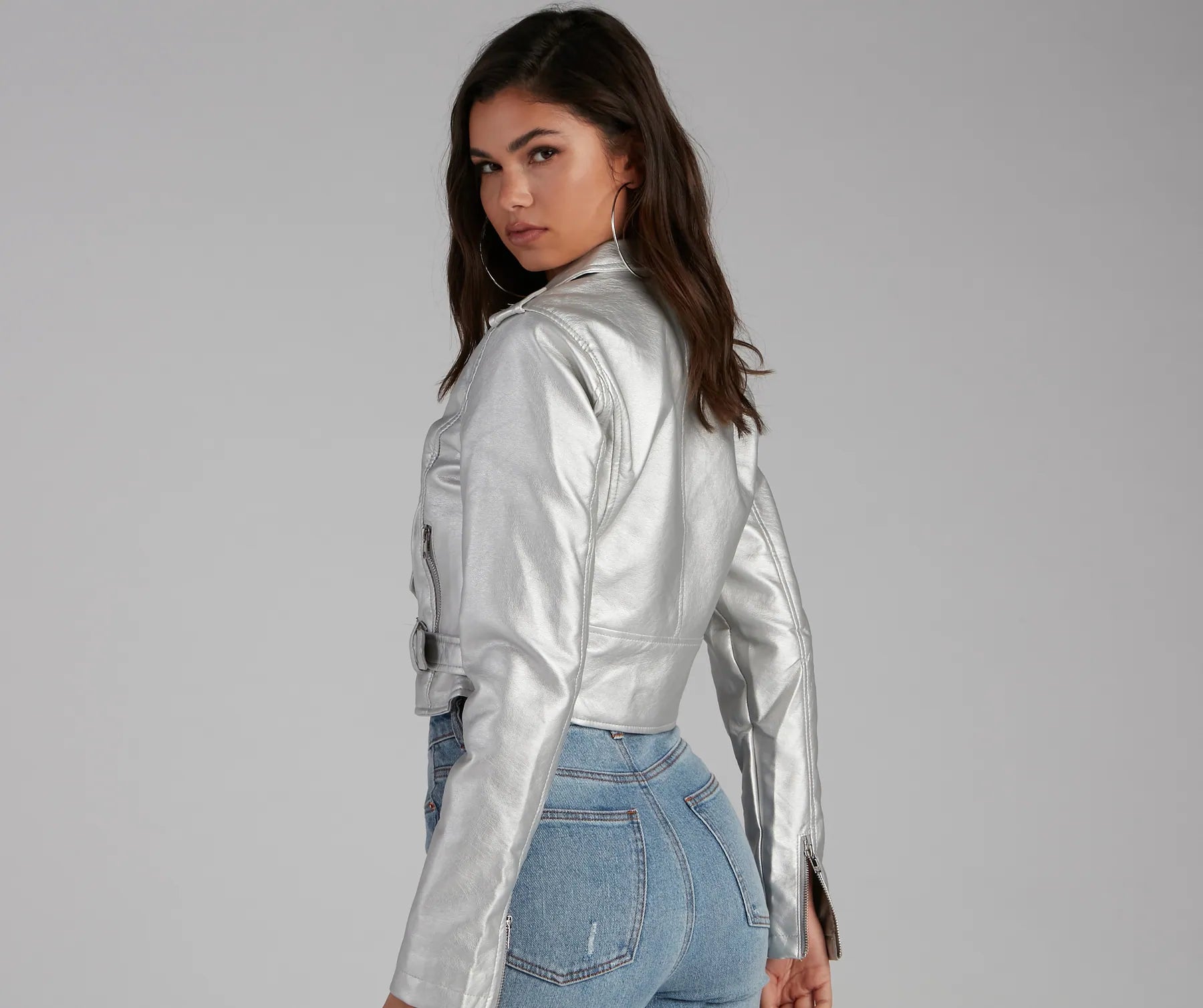 All That Shine Metallic Moto Jacket - Image 2