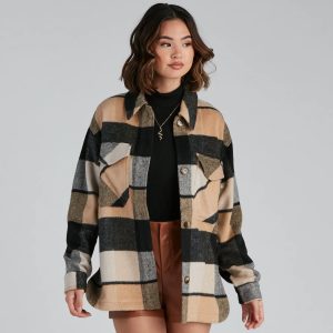 Check It Plaid Button Shacket