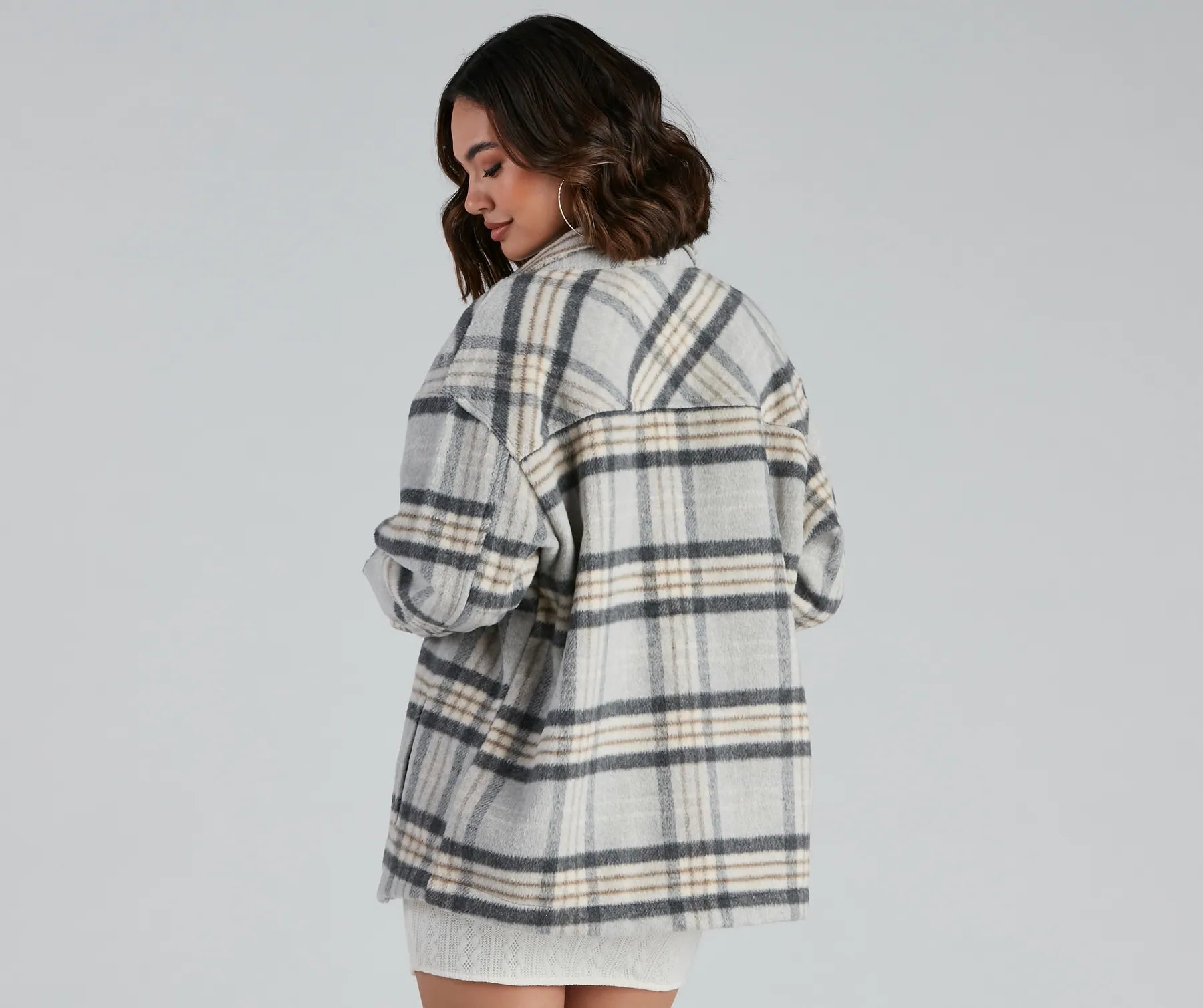 Cozy Casual Plaid Wool Shacket - Image 2
