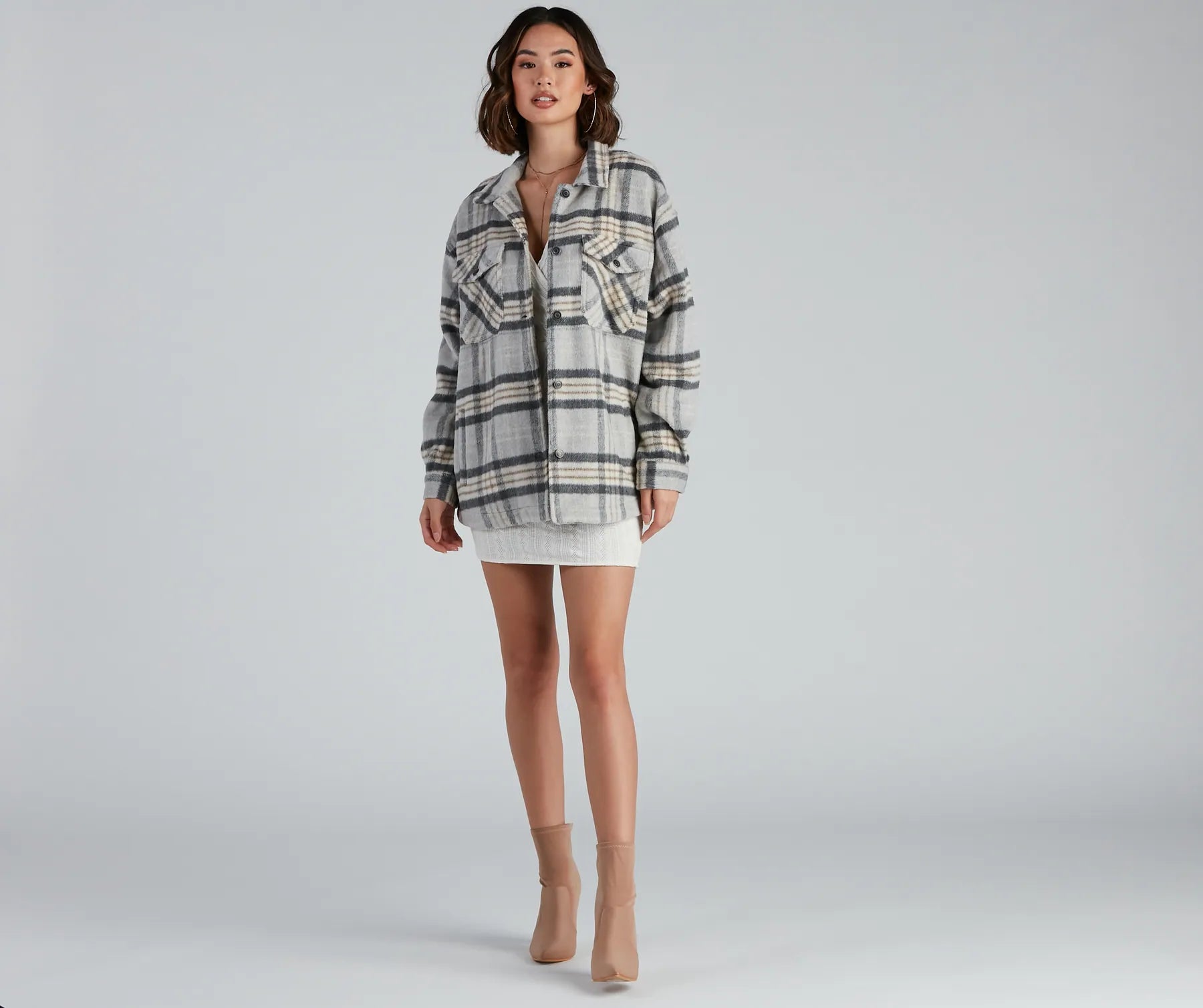 Cozy Casual Plaid Wool Shacket - Image 3