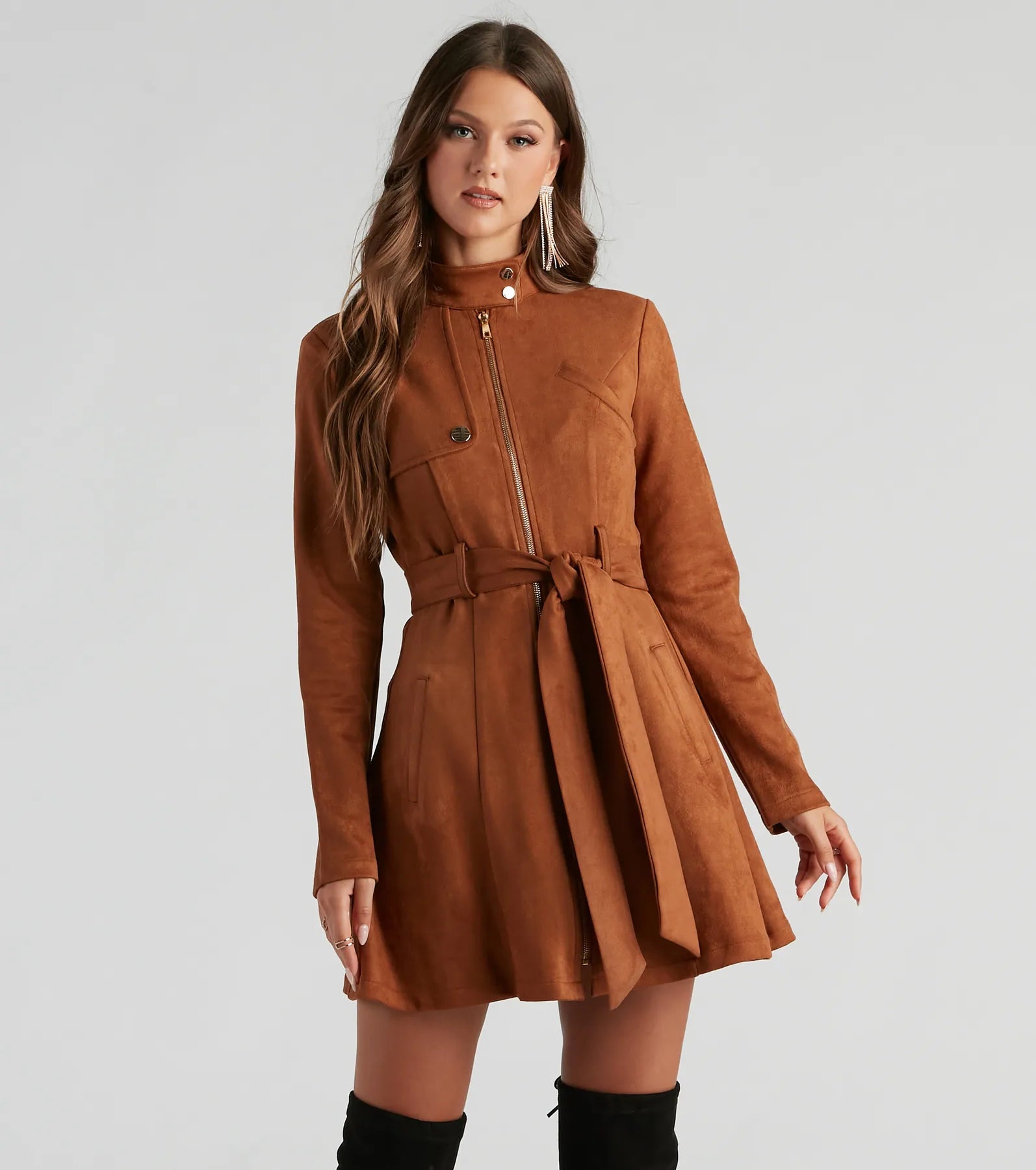 City Chic Babe Trench Dress - Image 10