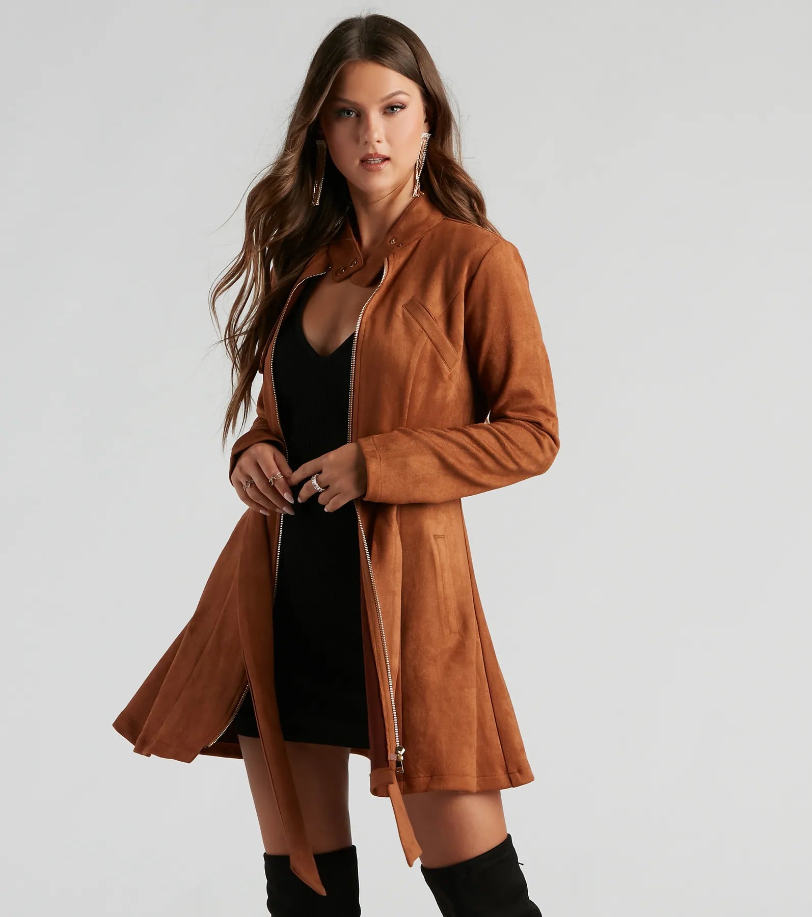 City Chic Babe Trench Dress - Image 13