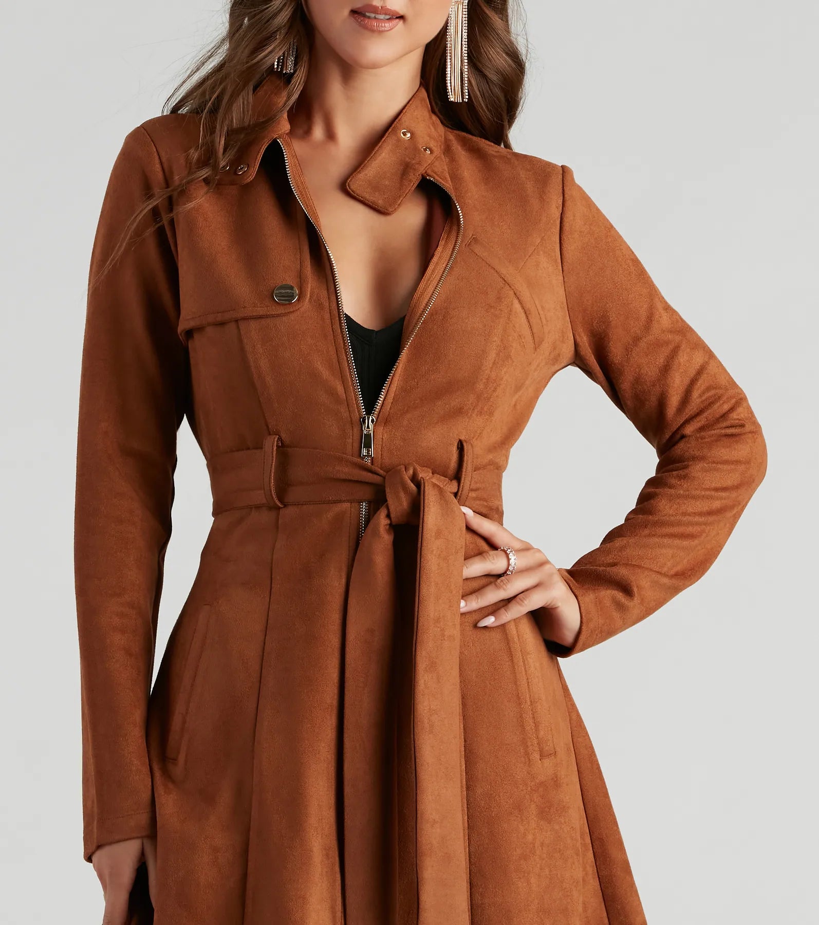 City Chic Babe Trench Dress - Image 14