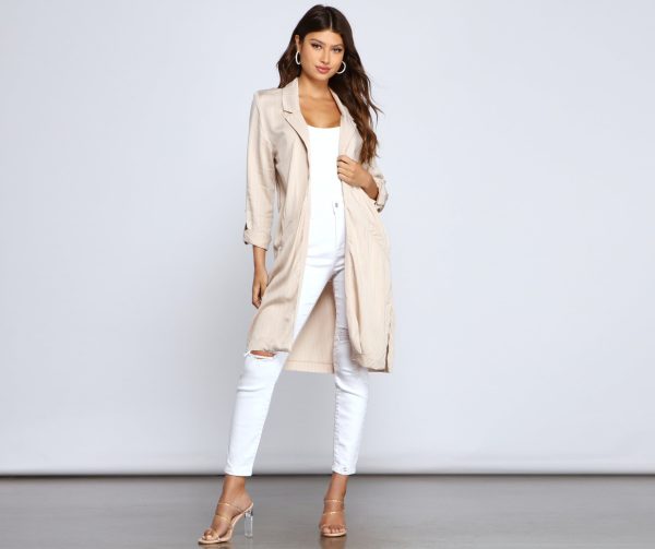 Striped Sophistication Long Blazer - Image 3