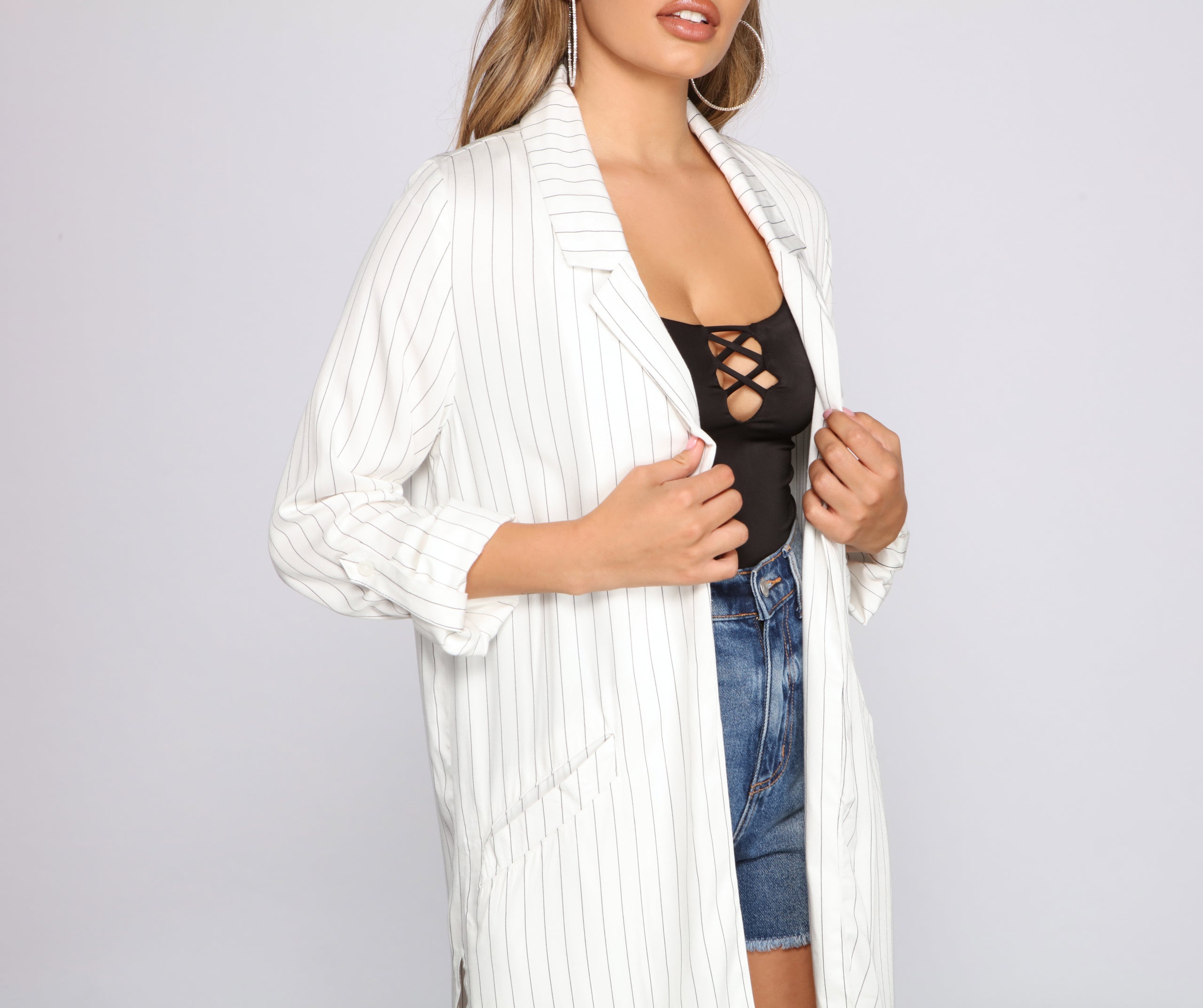 Read Between The Lines Long Blazer - Image 5