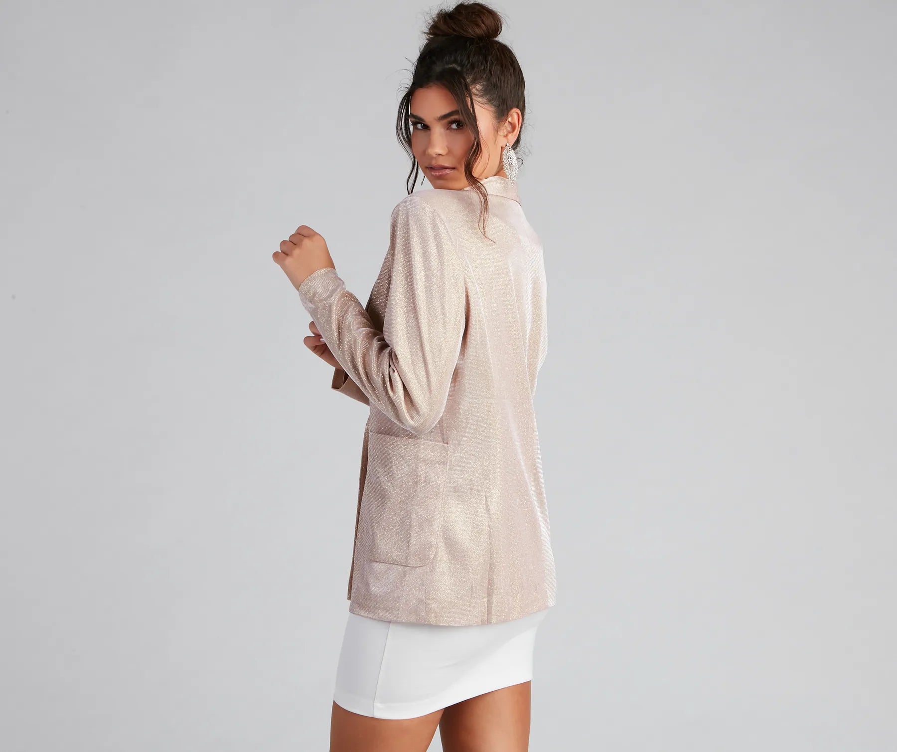 Sophisticated Glamour Glitter Blazer - Image 3