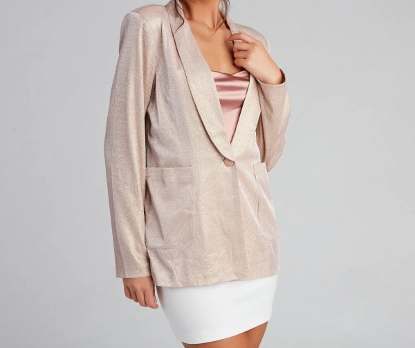 Sophisticated Glamour Glitter Blazer - Image 4