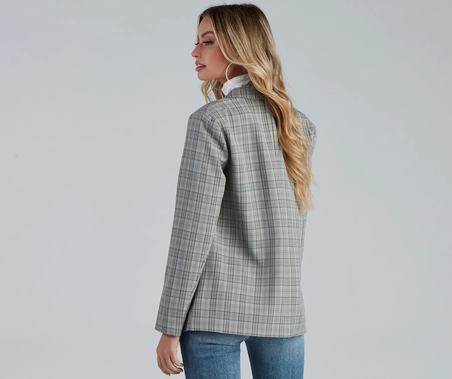 Perfect Plaid Oversized Blazer - Image 2