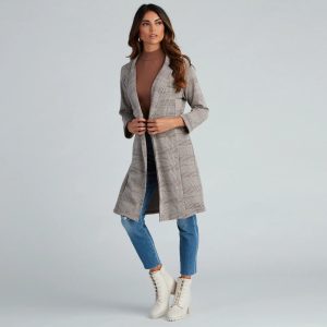 City Chic Plaid Longline Blazer