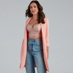 Pretty And Polished Long Line Blazer