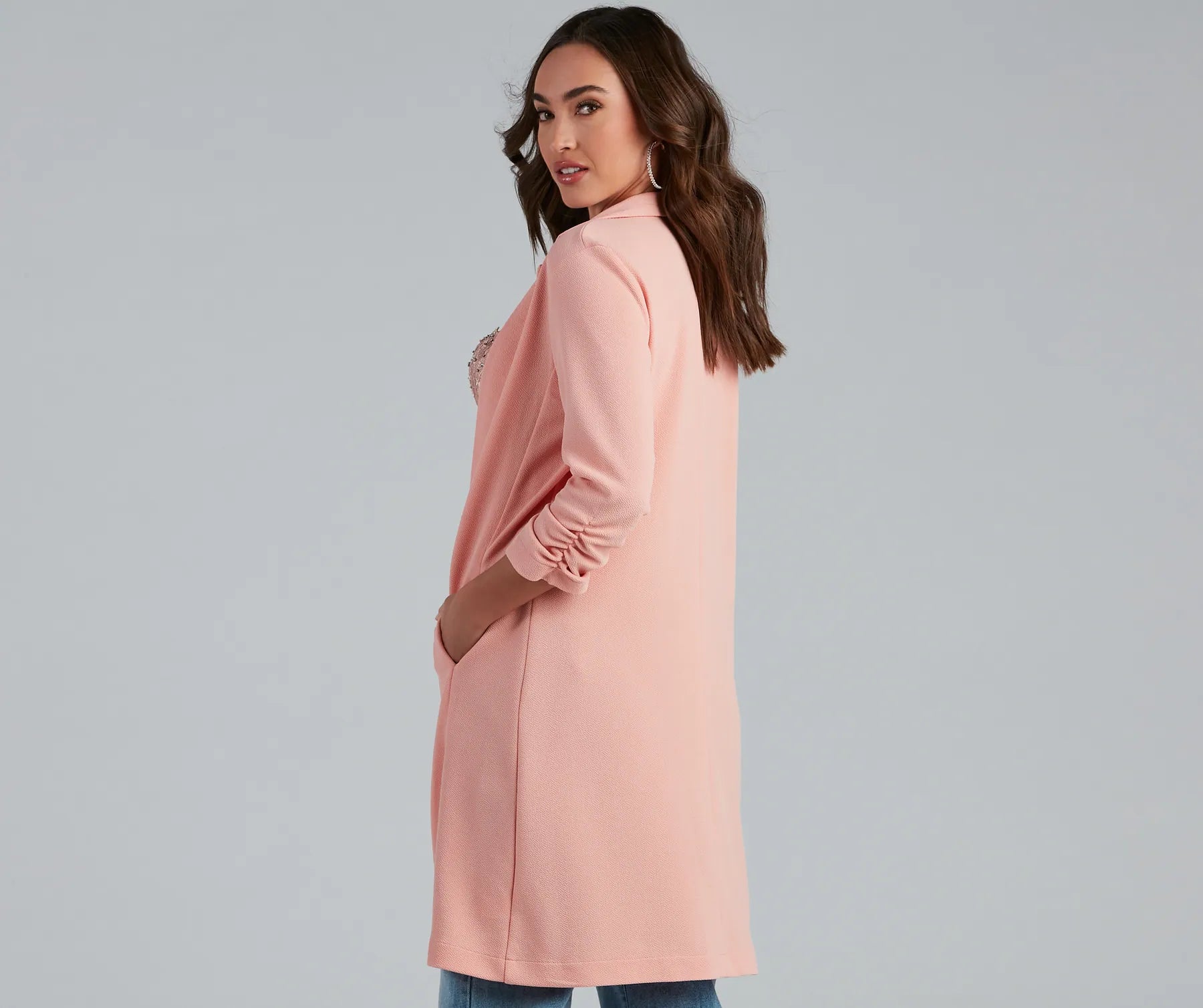 Pretty And Polished Long Line Blazer - Image 2