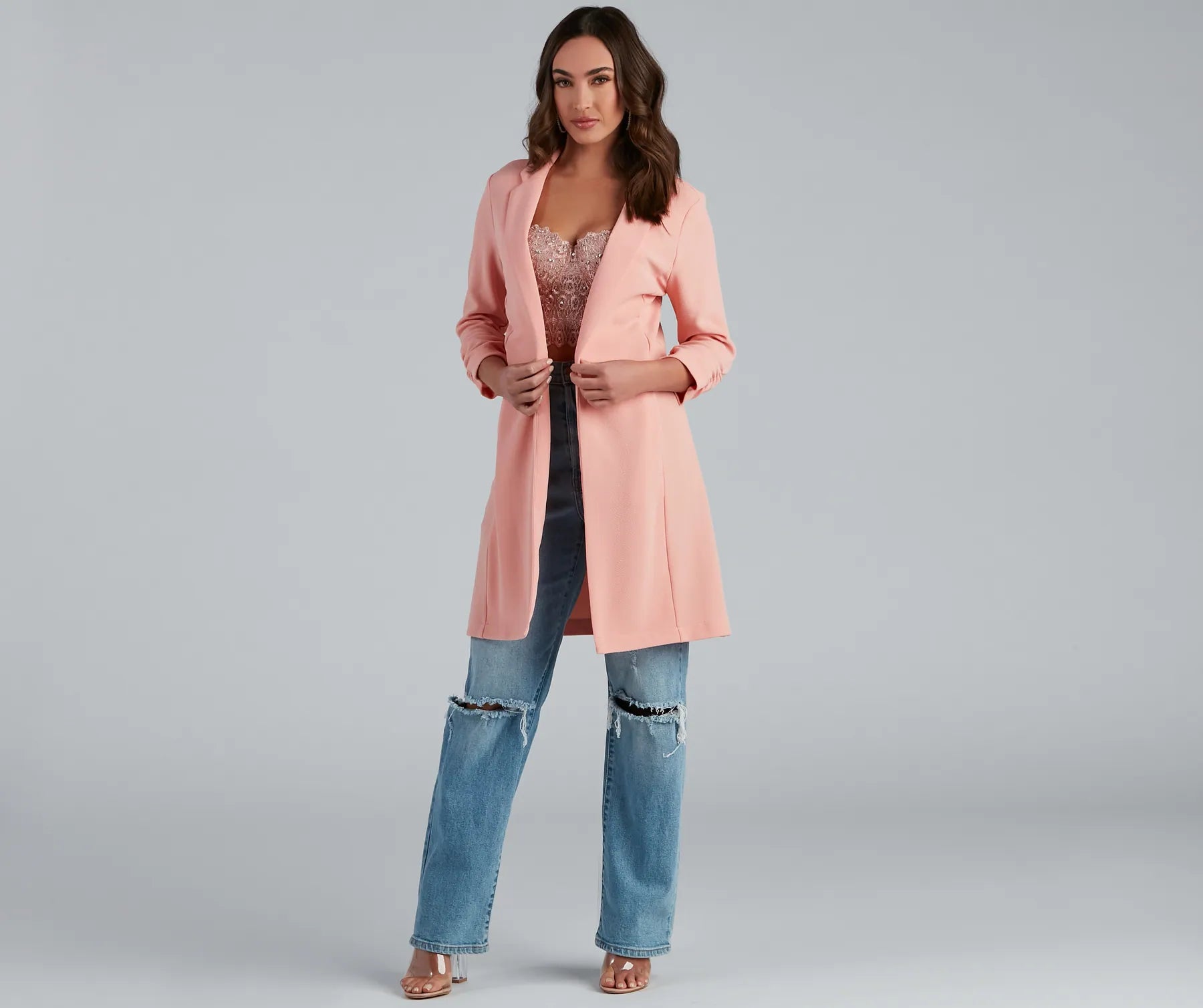 Pretty And Polished Long Line Blazer - Image 3