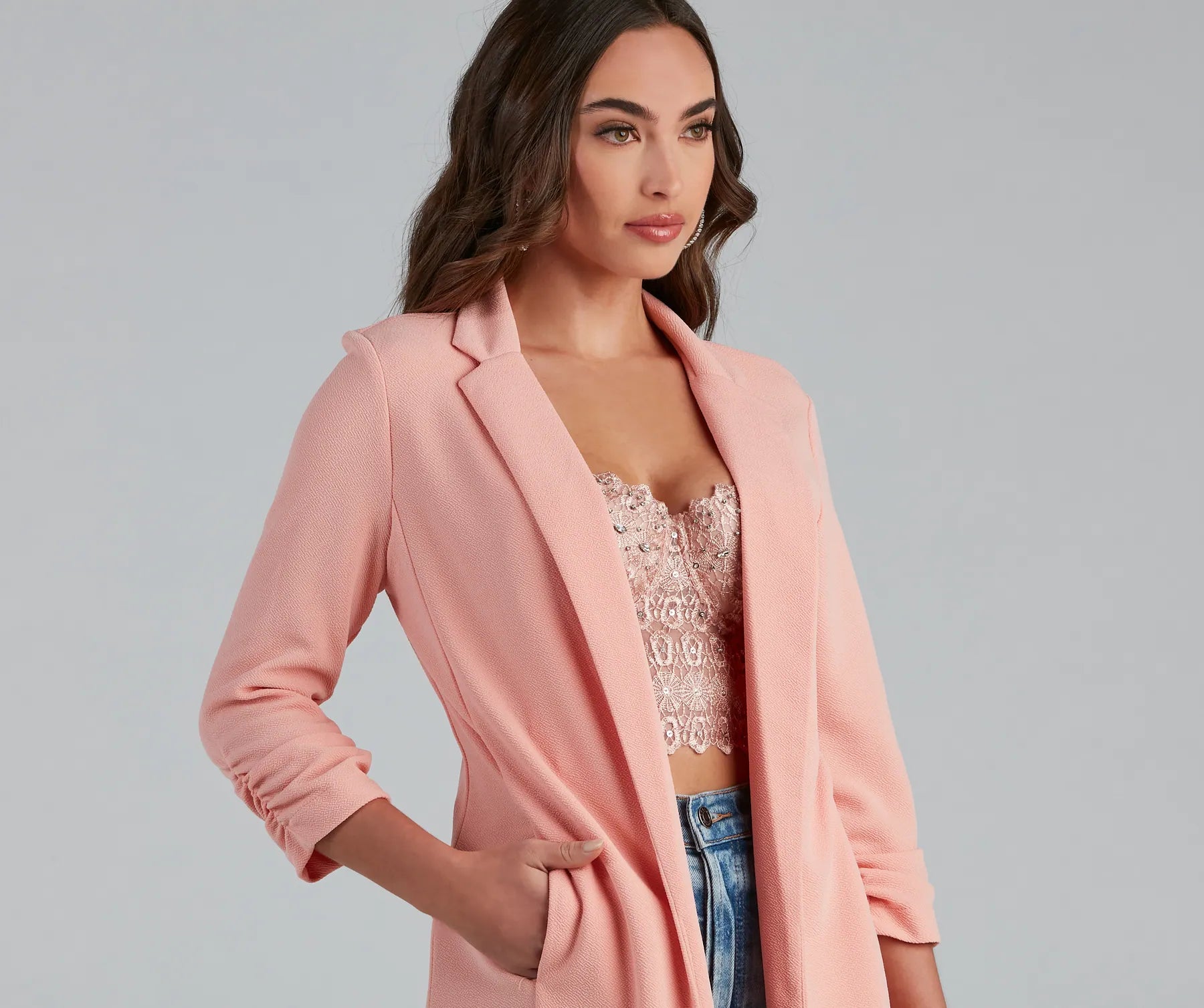 Pretty And Polished Long Line Blazer - Image 4