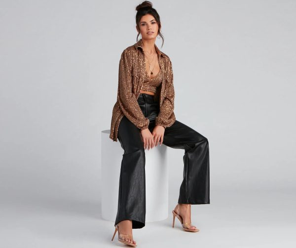 Glitzy Moment Sequin Knit Shacket - Image 4