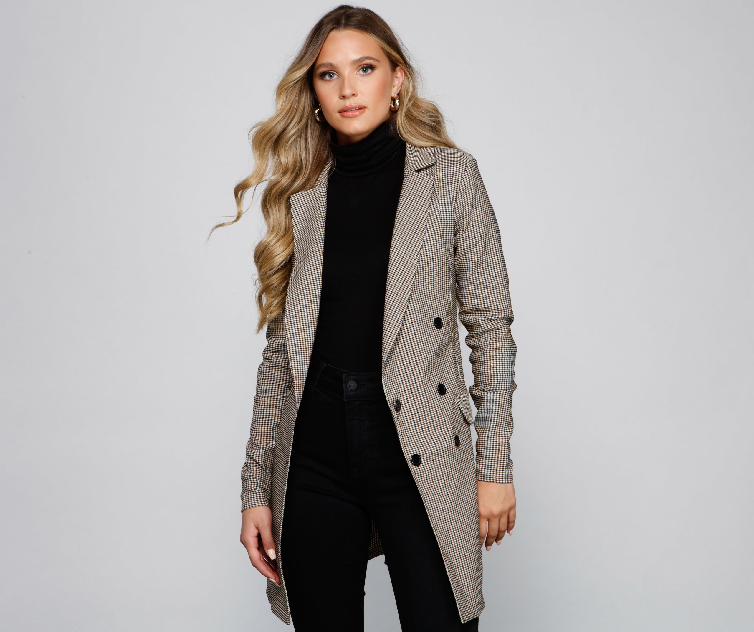 A Classic Moment Long Plaid Blazer - Image 6