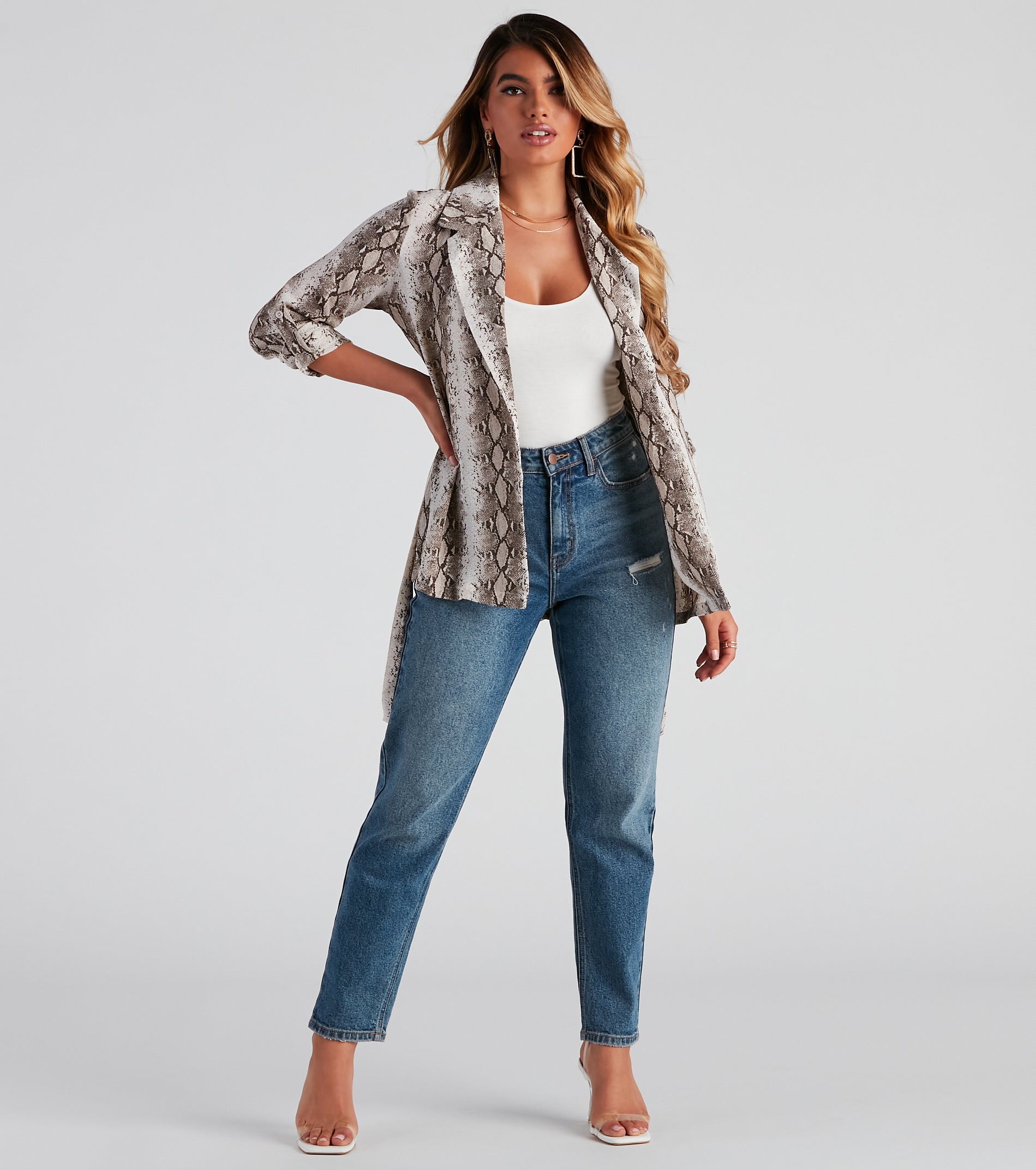 Such A Mood Snake Print Blazer - Image 3