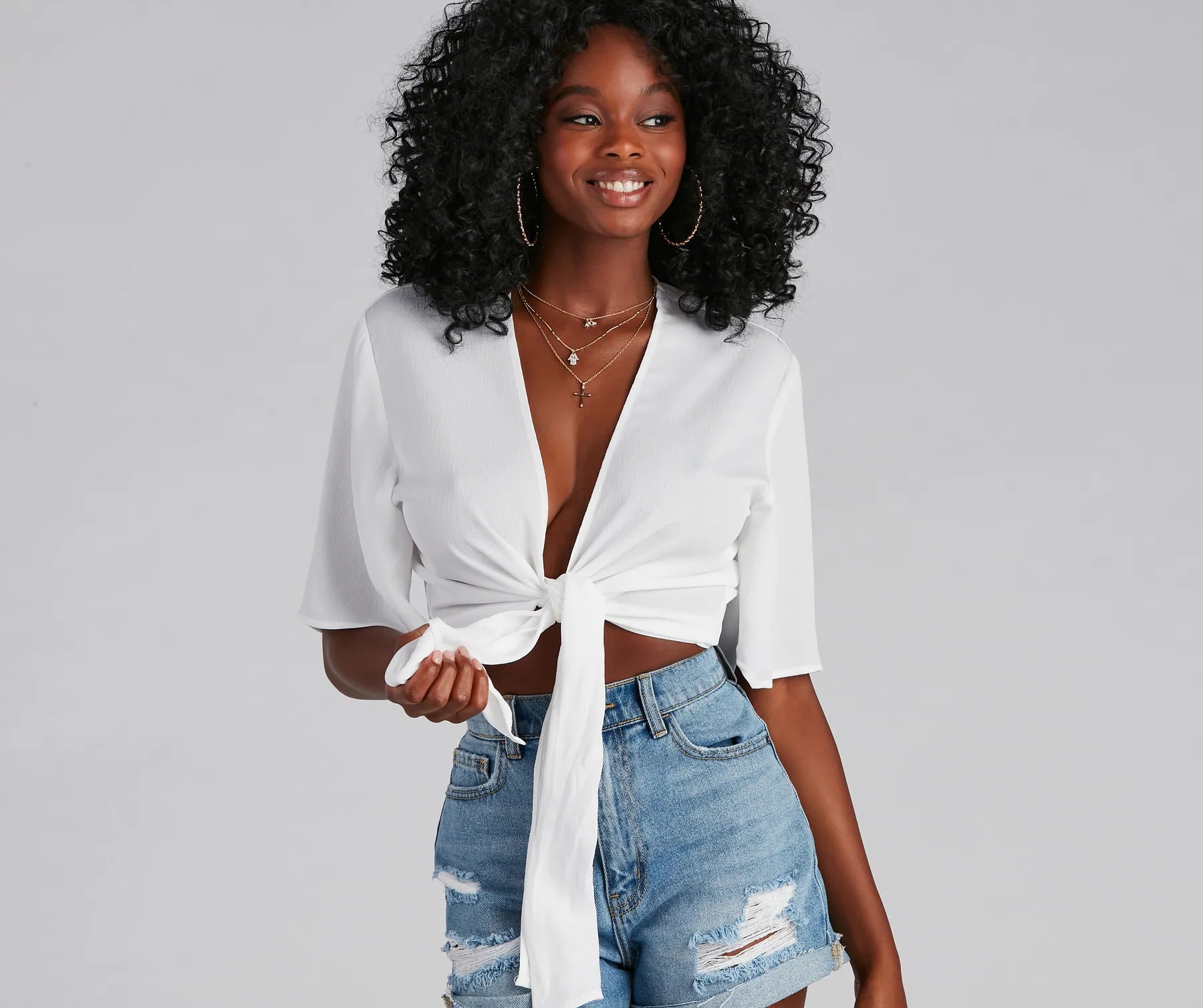Classic Stunner Tie Front Kimono - Image 3