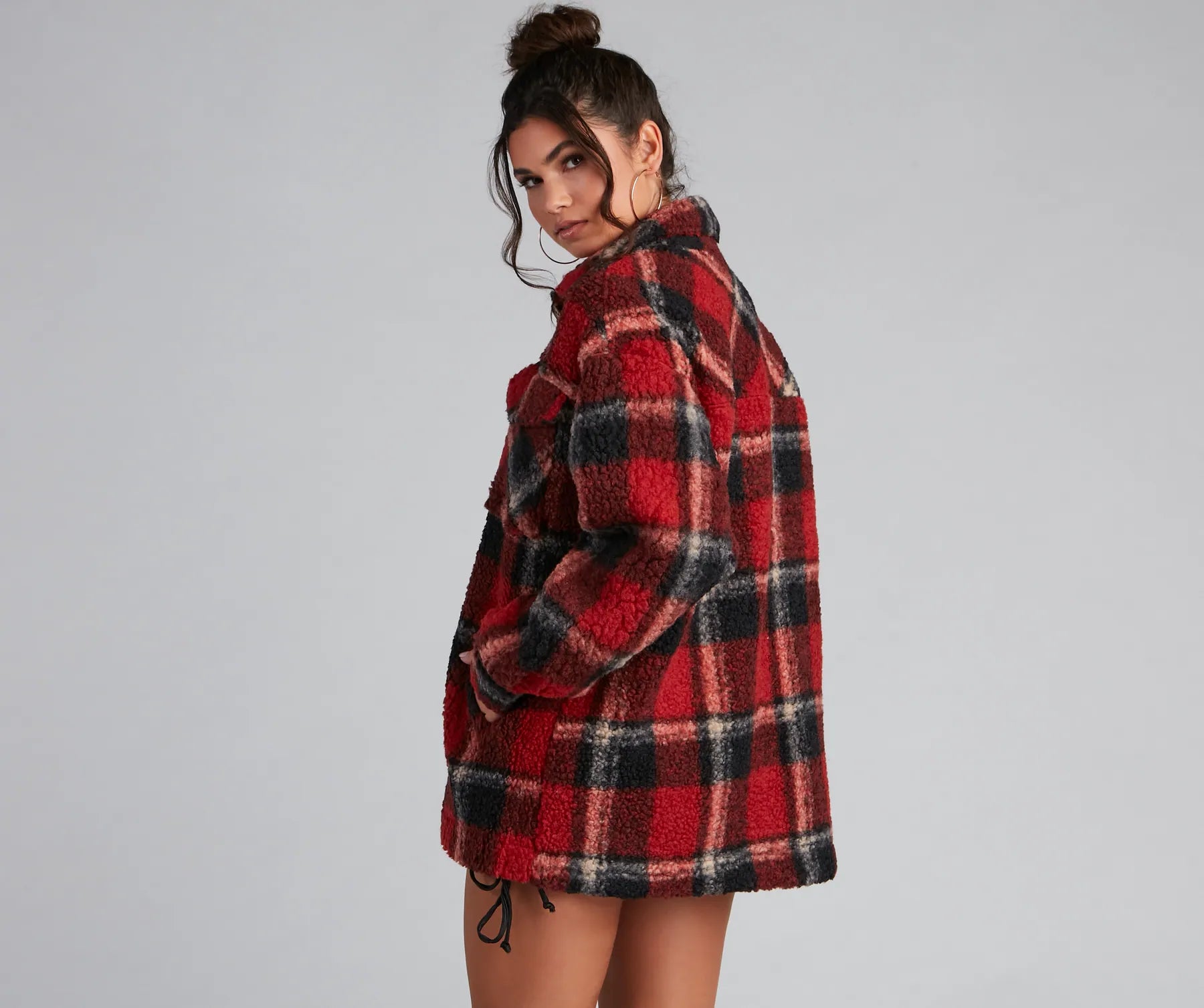 Cozy Layers Plaid Sherpa Shacket - Image 6