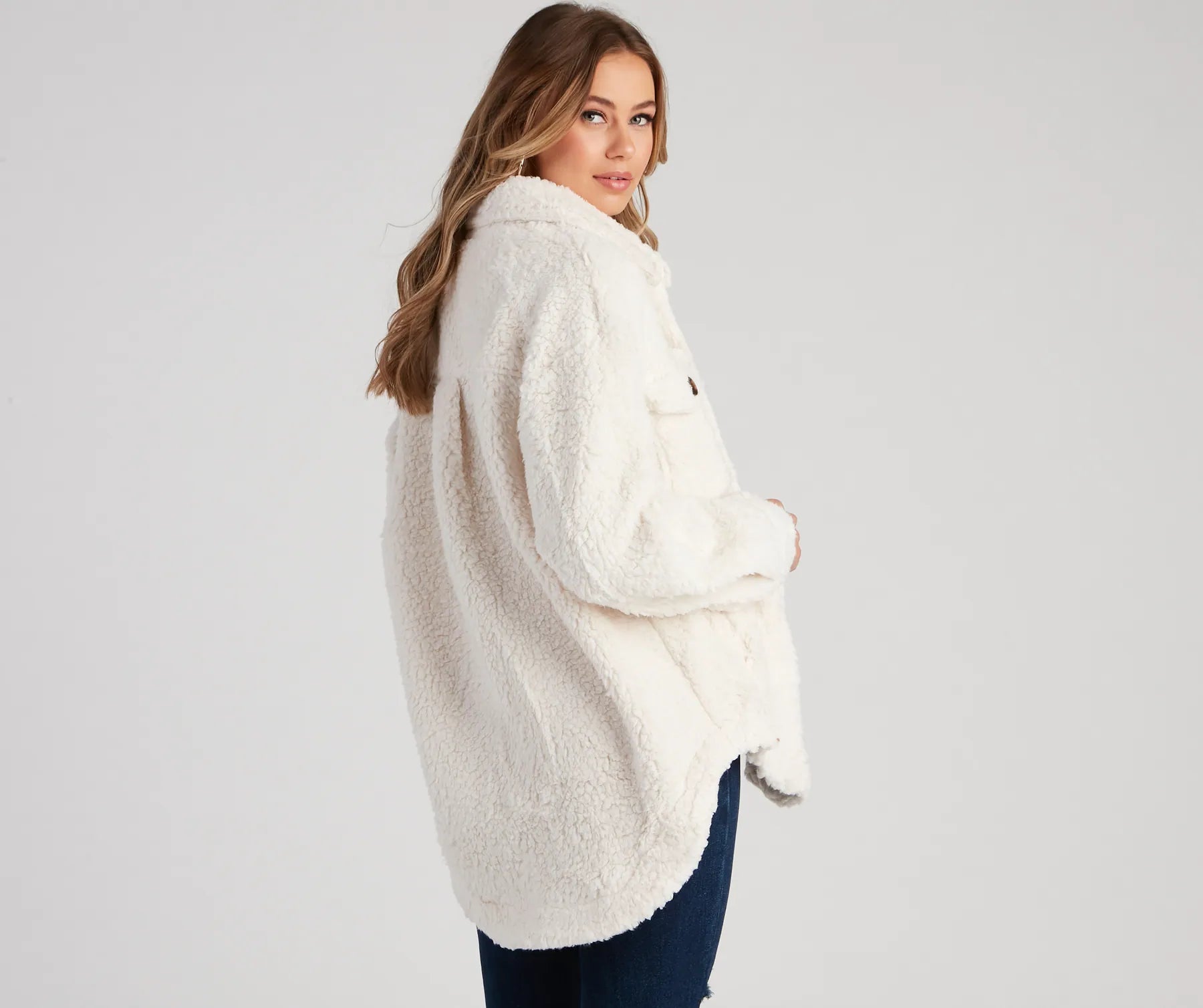 All About Knit Sherpa Shacket - Image 6