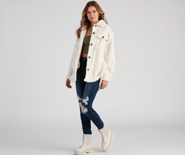 All About Knit Sherpa Shacket - Image 8
