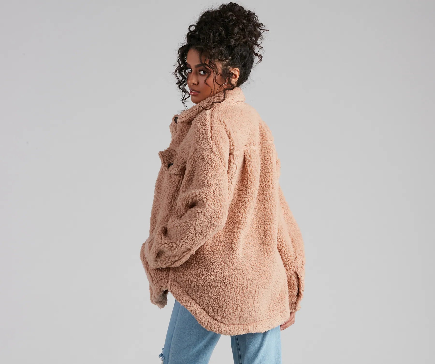 All About Knit Sherpa Shacket - Image 2