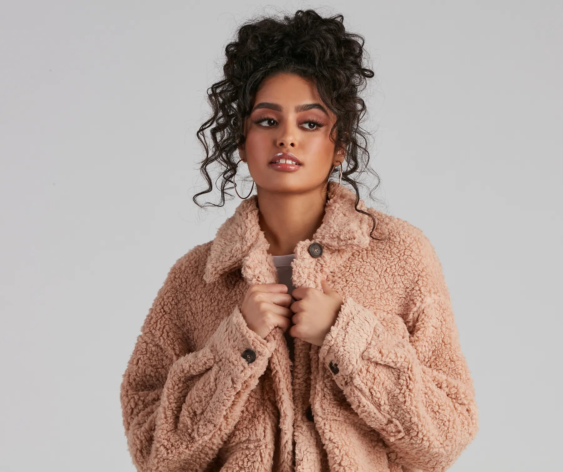 All About Knit Sherpa Shacket - Image 3