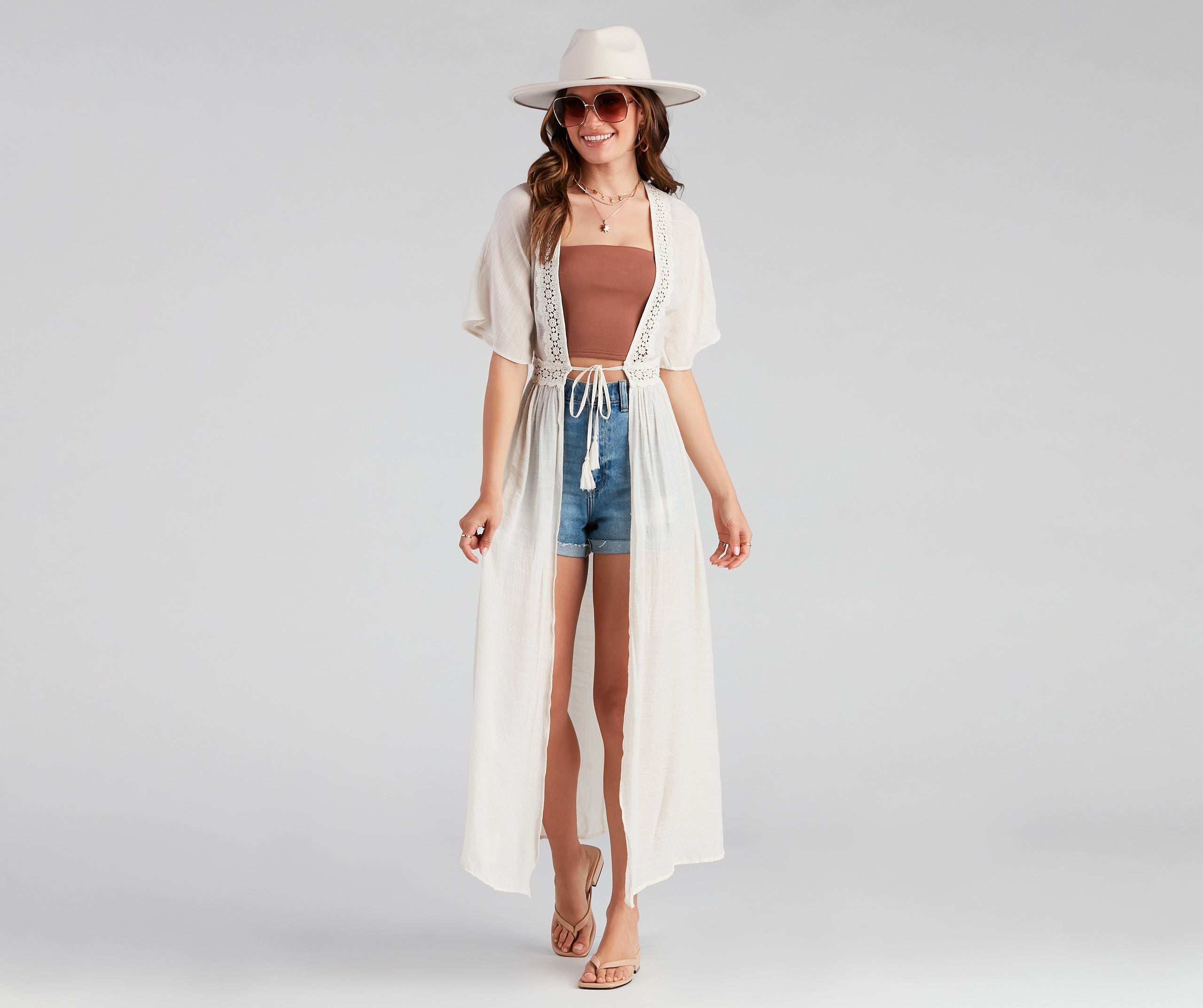 Hampton Vacay Crochet Trim Duster - Image 2