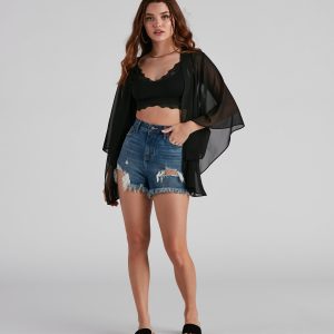 Sheer Secrets Chiffon Short Kimono