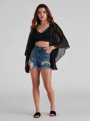 Sheer Secrets Chiffon Short Kimono