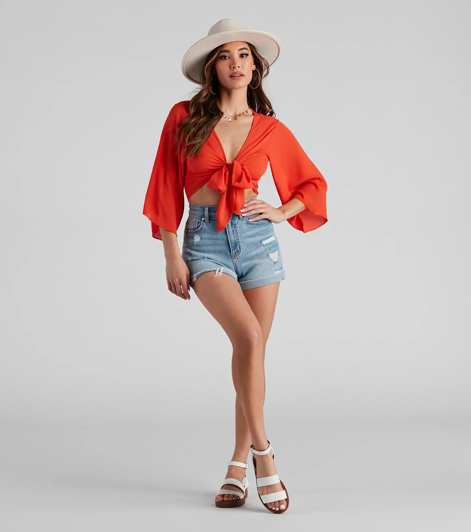 Boho Bell Tie-Front Top - Image 2