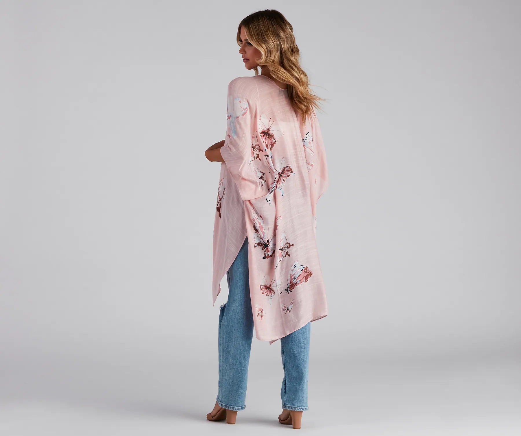 Effortless Breezy Vibes Woven Kimono - Image 2