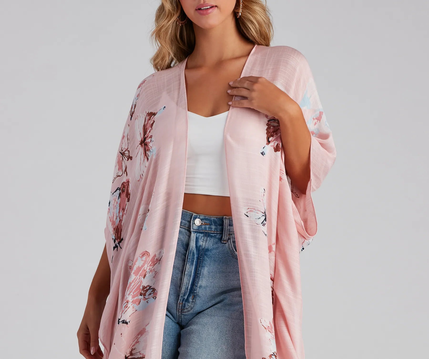 Effortless Breezy Vibes Woven Kimono - Image 3