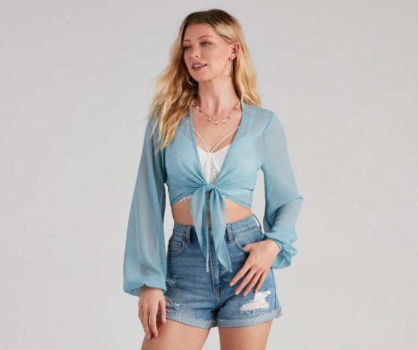 Chic Chiffon Tie-Front Top - Image 5