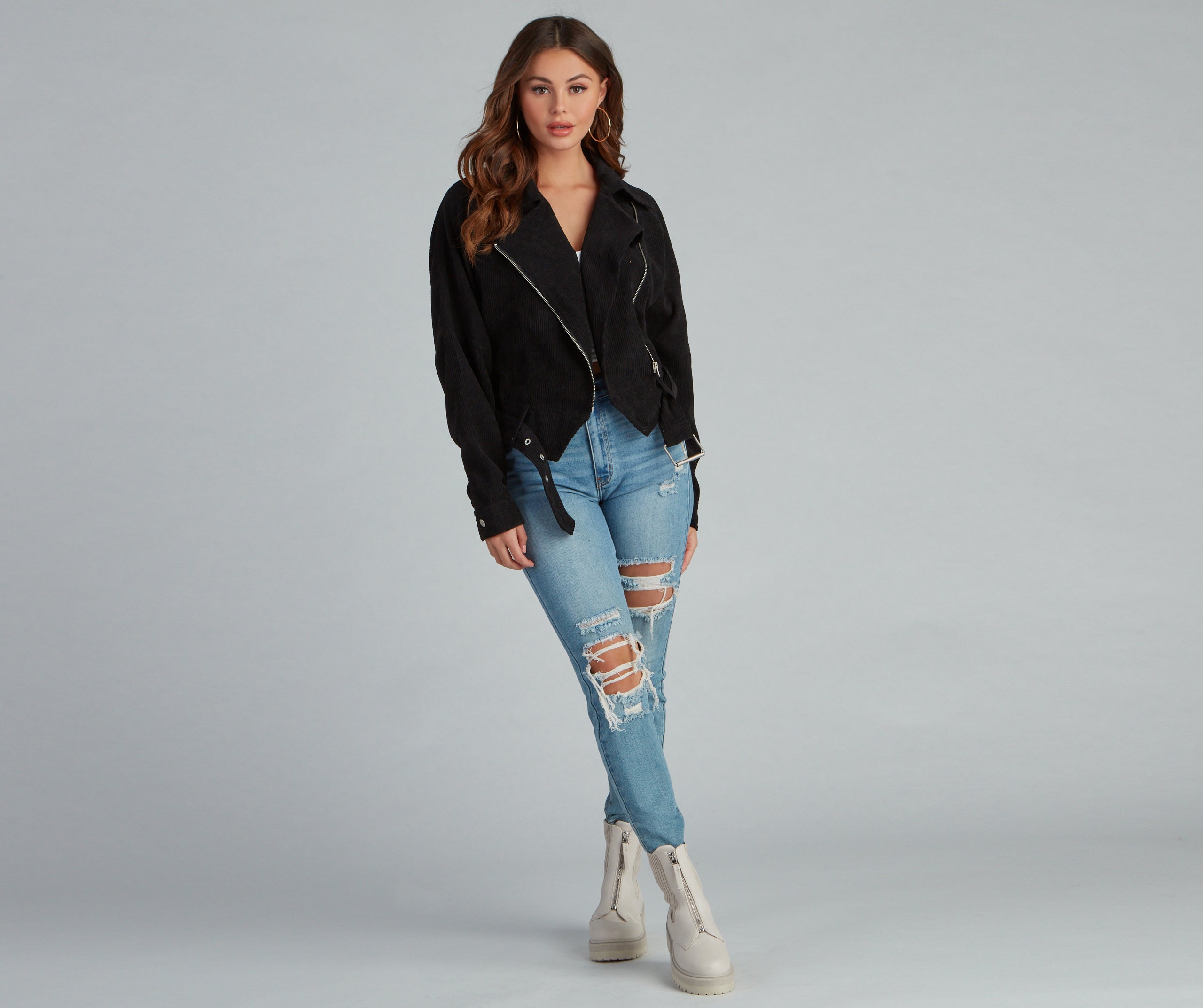 Biker Girl Moment Corduroy Jacket - Image 3
