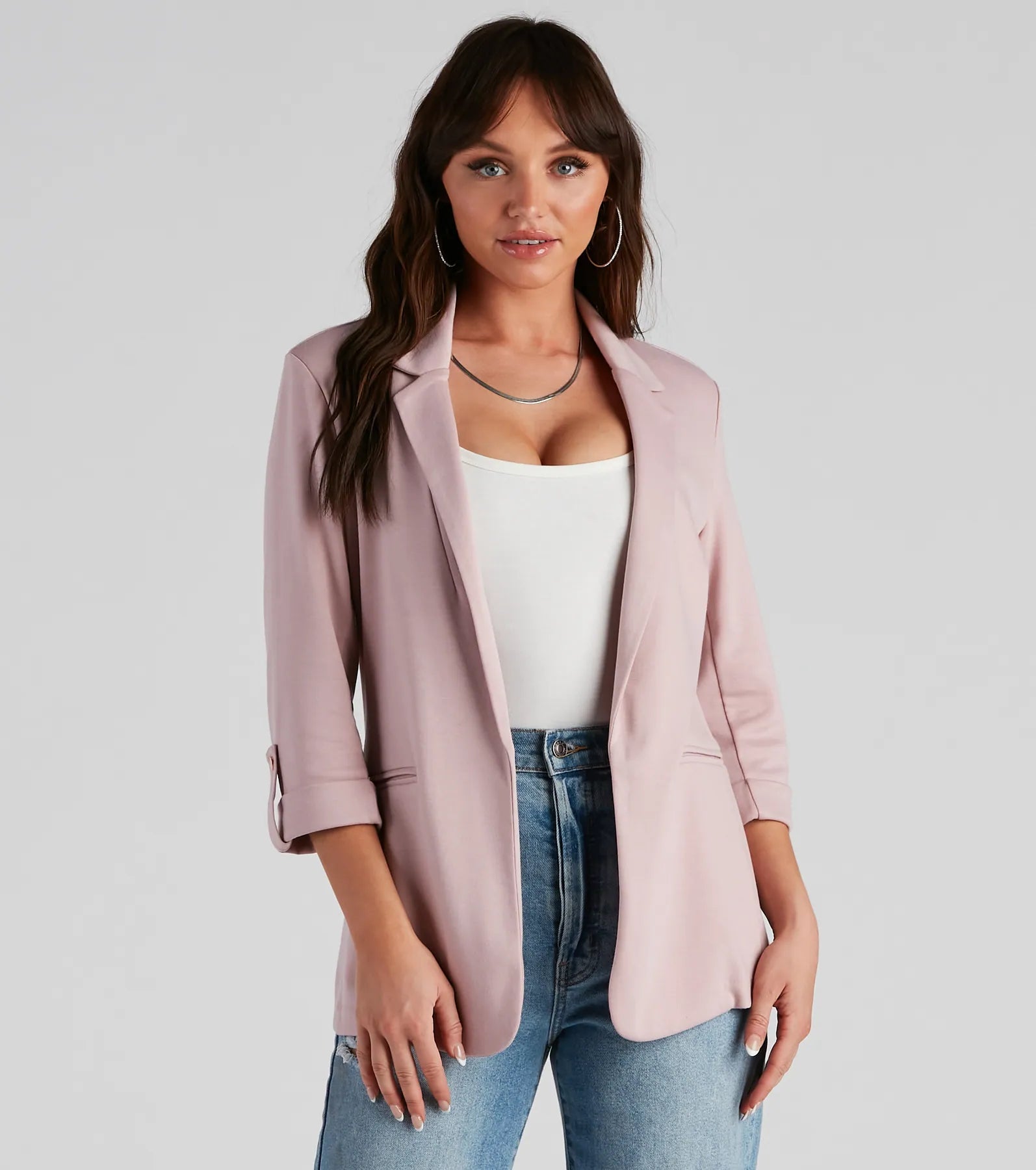 Chic Fit Cuffed Boyfriend Blazer - Image 5