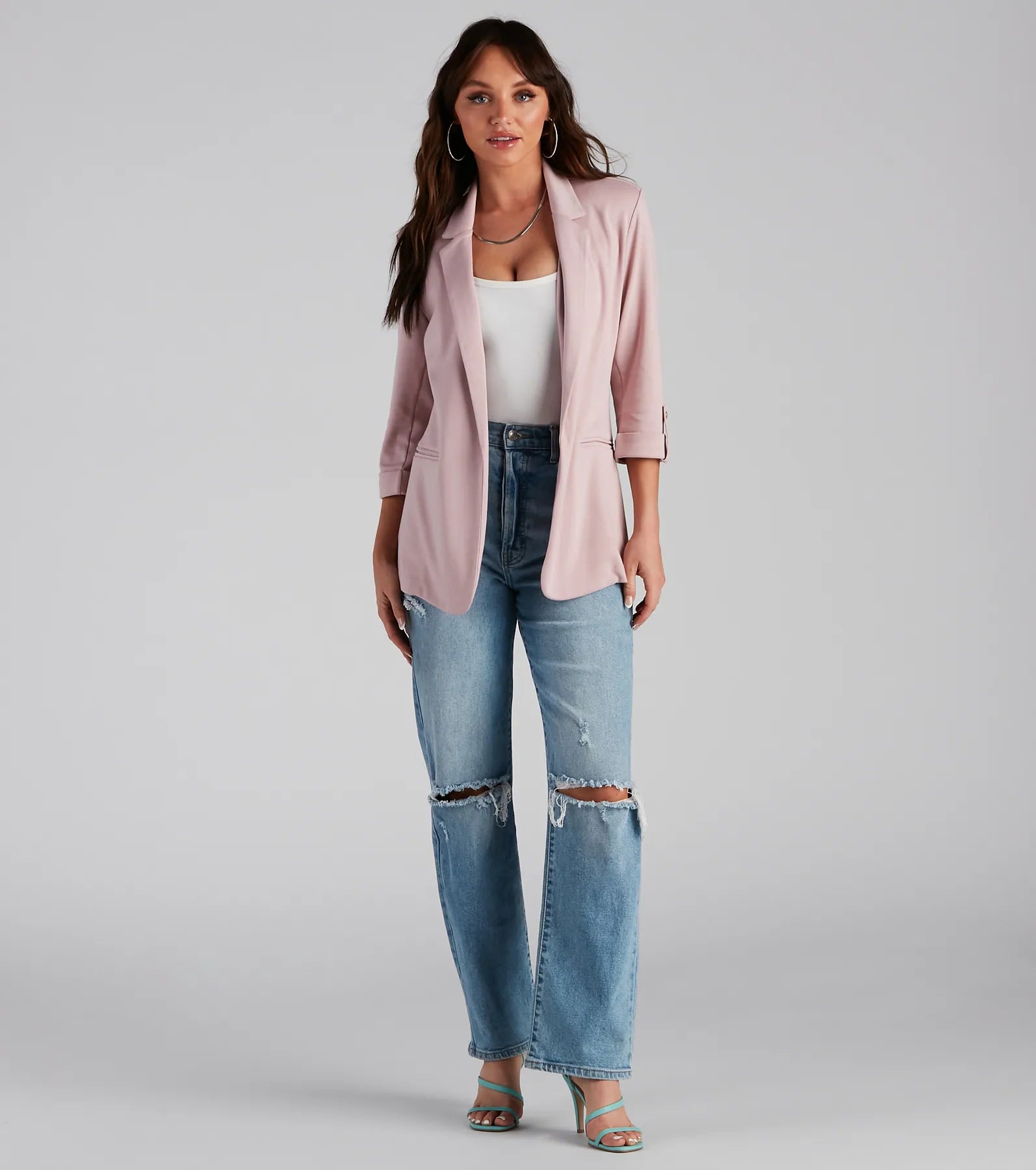 Chic Fit Cuffed Boyfriend Blazer - Image 6