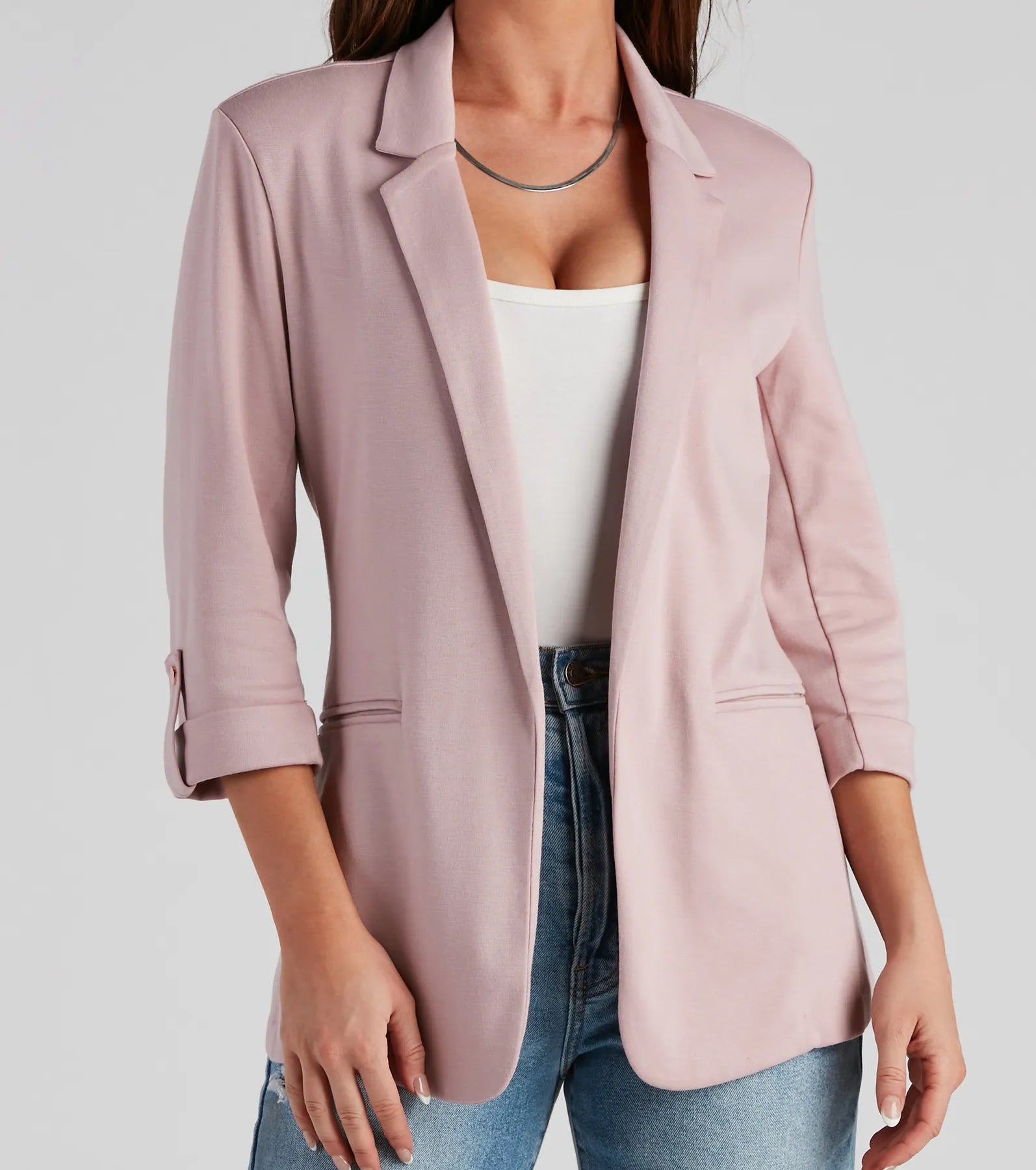 Chic Fit Cuffed Boyfriend Blazer - Image 8
