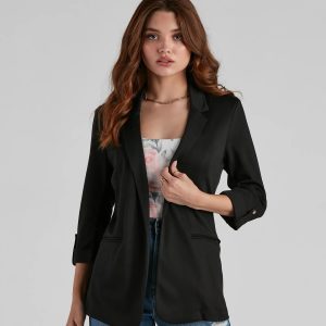 Chic Fit Cuffed Boyfriend Blazer