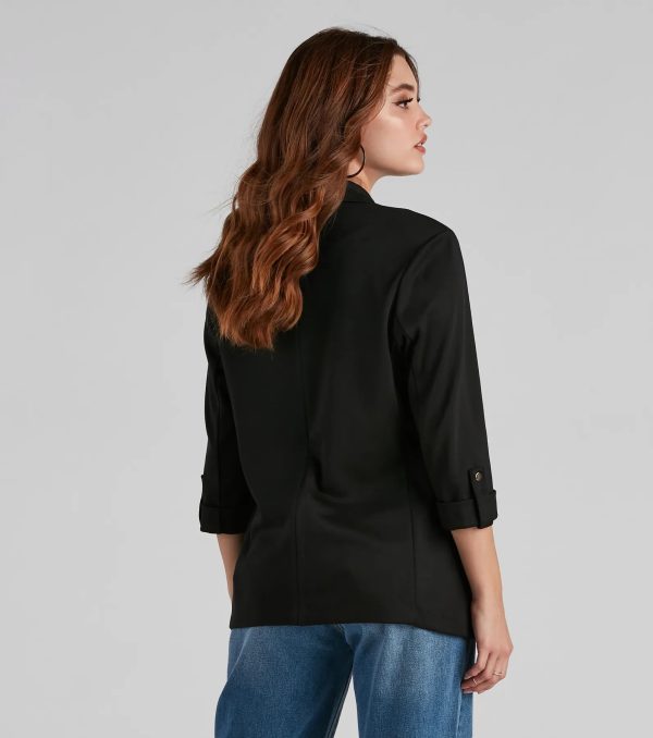 Chic Fit Cuffed Boyfriend Blazer - Image 4