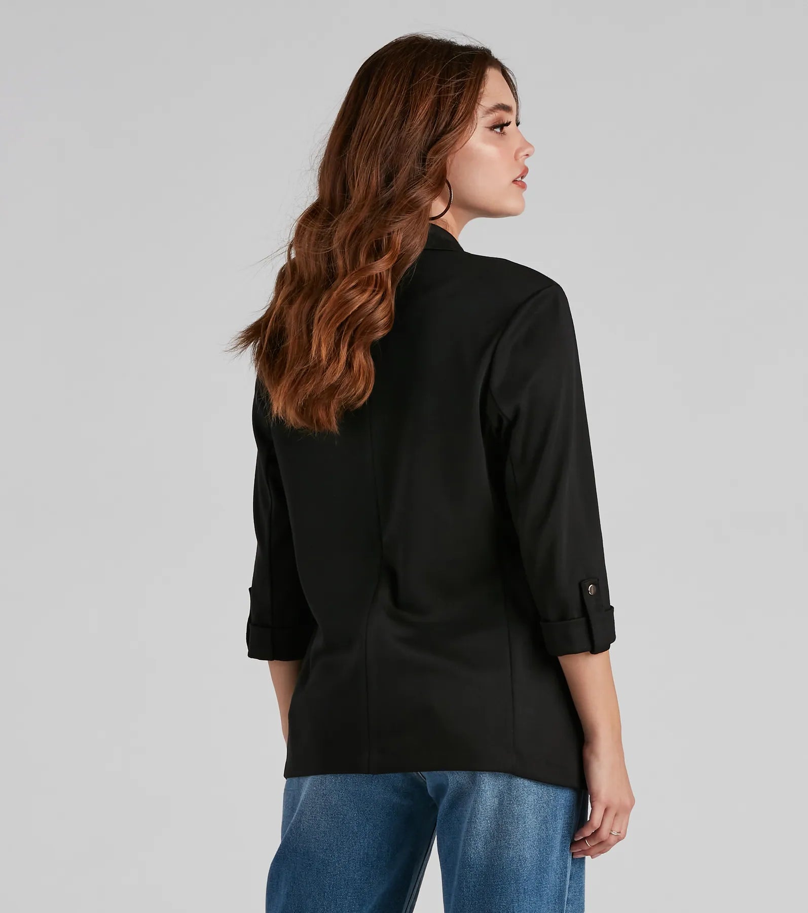 Chic Fit Cuffed Boyfriend Blazer - Image 4