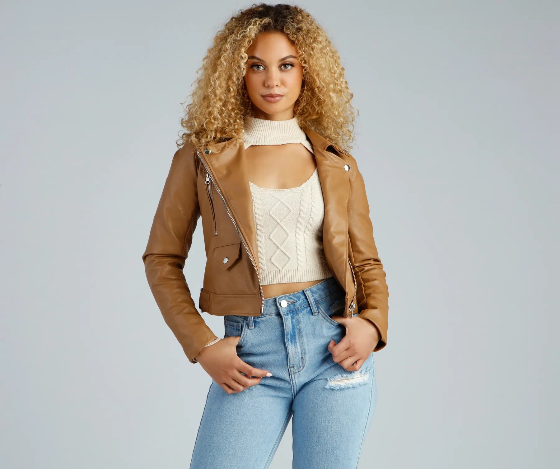Major Edge Faux Leather Moto Jacket - Image 5