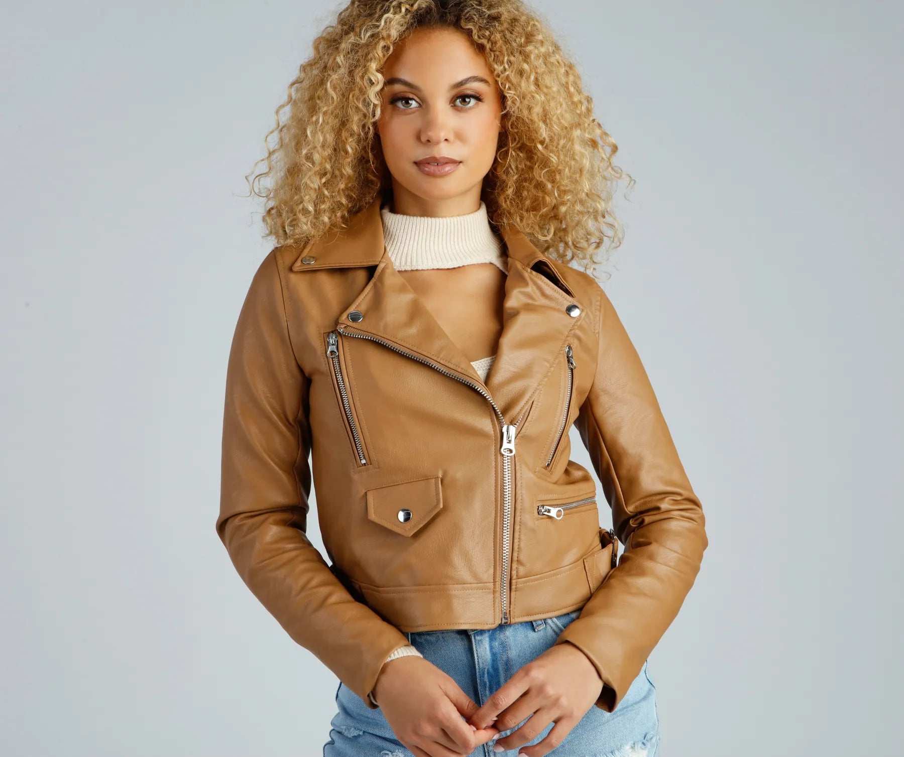Major Edge Faux Leather Moto Jacket - Image 7