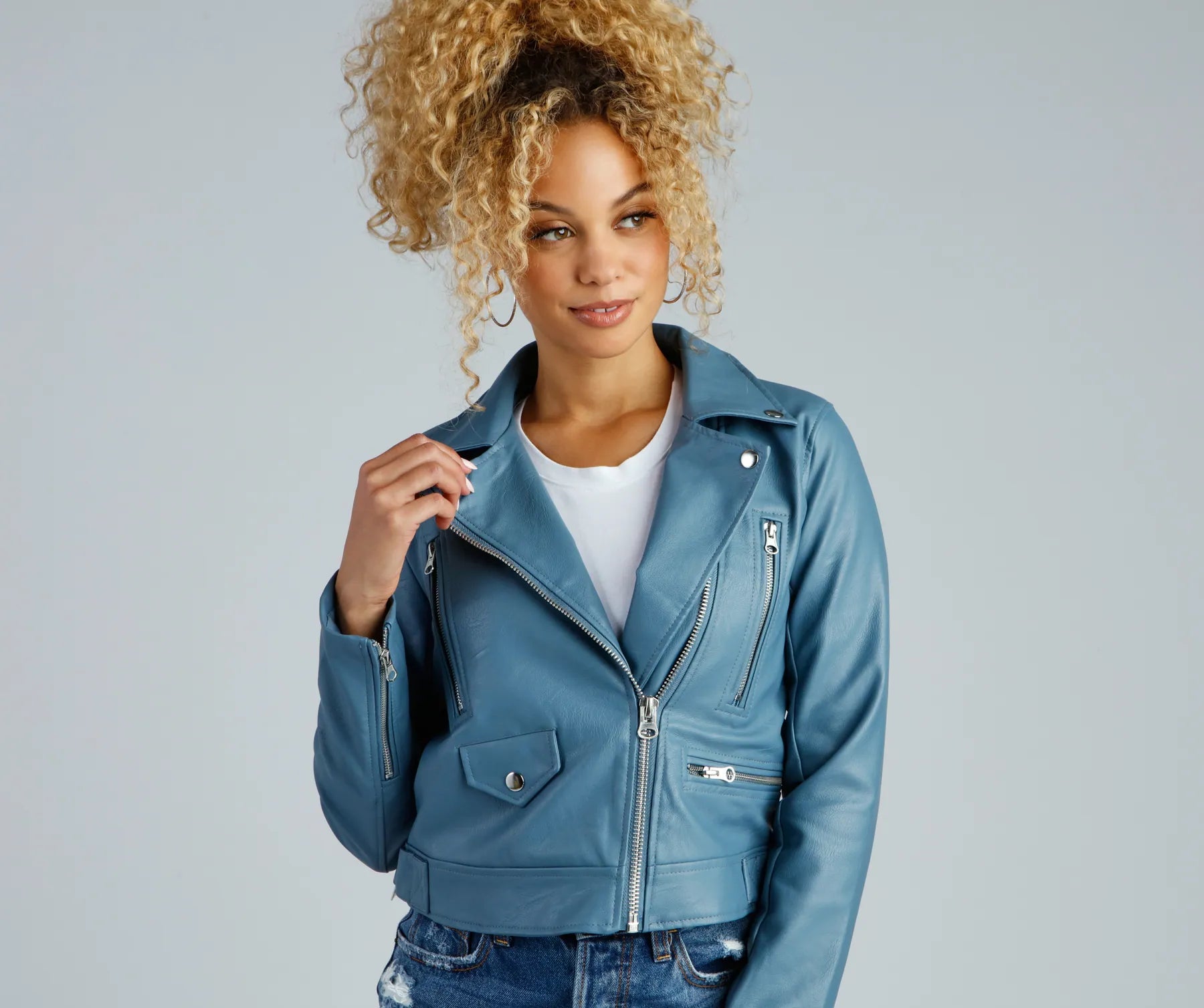 Major Edge Faux Leather Moto Jacket - Image 3