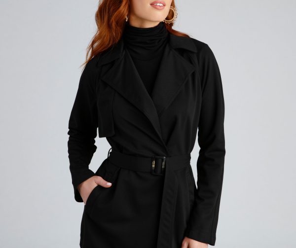 Timelessly Chic Belted Trench Coat - Image 3