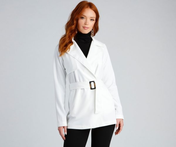 Timelessly Chic Belted Trench Coat - Image 6