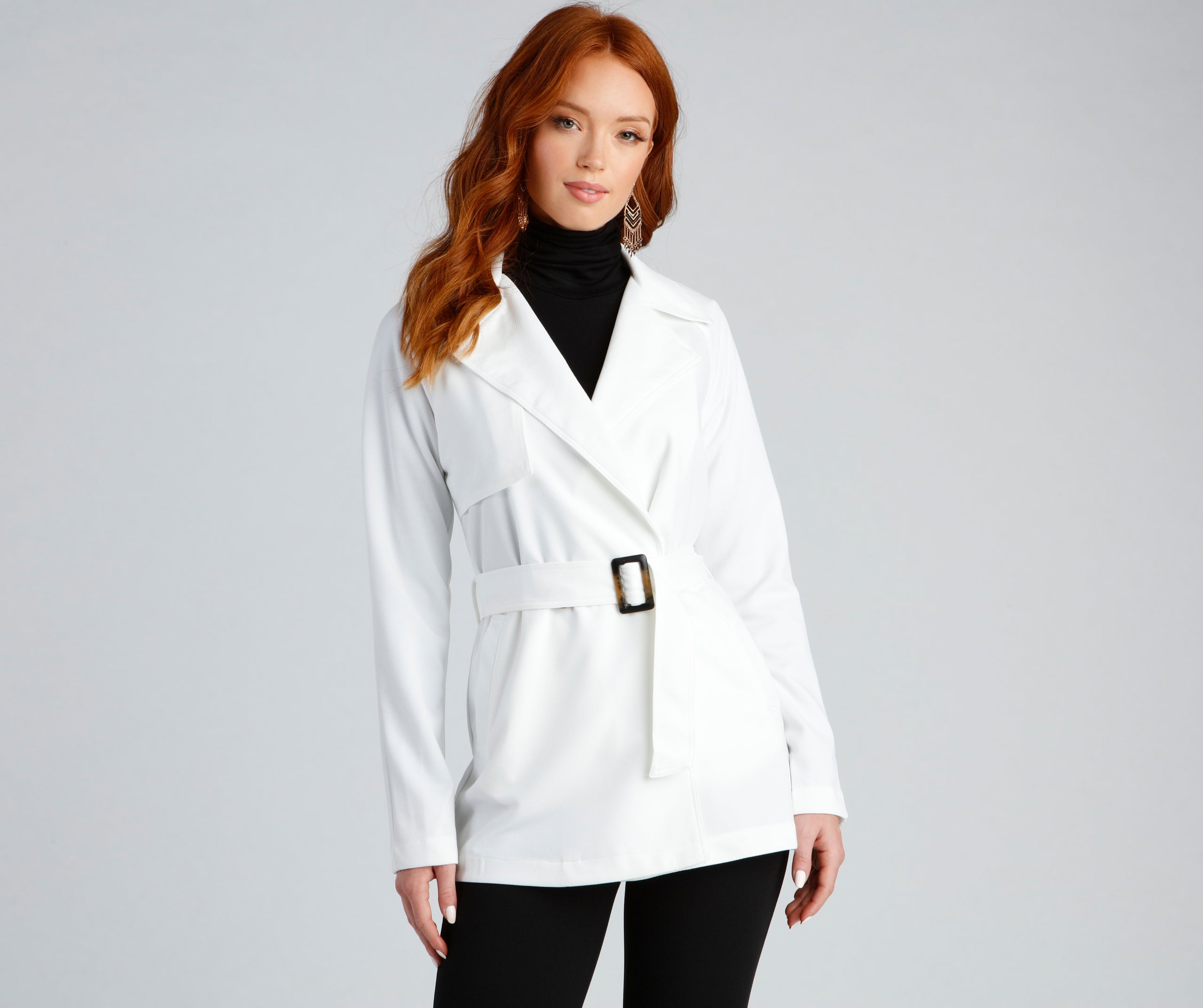 Timelessly Chic Belted Trench Coat - Image 6