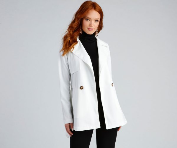 Timelessly Chic Belted Trench Coat - Image 8